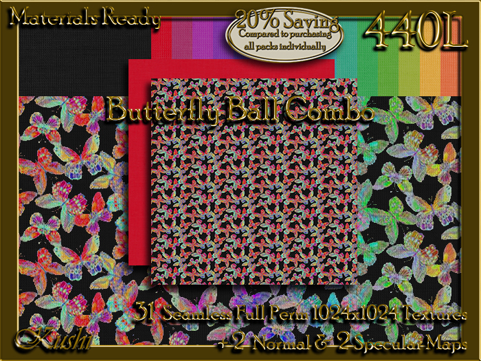 !Kushi! ButterflyBallCOMBO Textures -WEAR TO UNPACK
