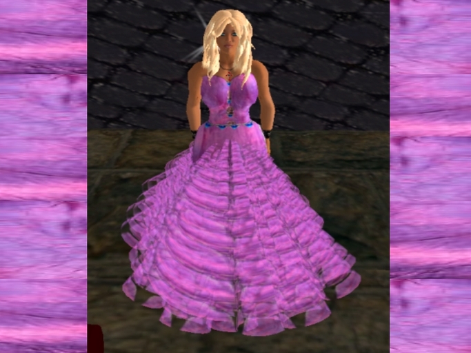 Magenta Gown with flexi/prim skirt