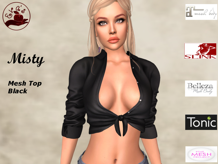(Eva's Temptation) Misty Mesh Top Black
