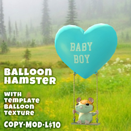 Balloon Hamster - Baby Boy - PERFECT VALENTINE'S GIFT