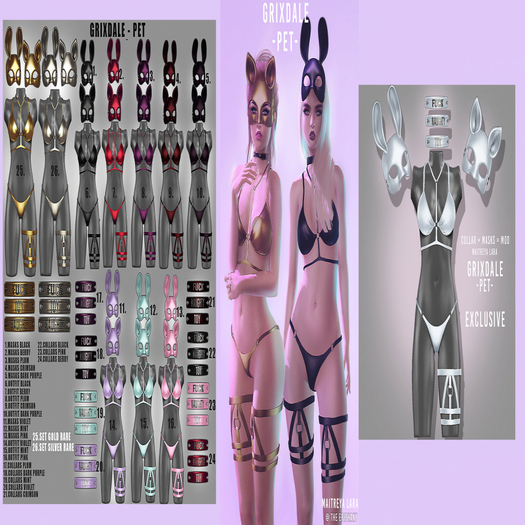 Grixdale - Pet - Collar set - Berry[box]