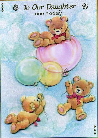 Teddy balloon card *boxed*