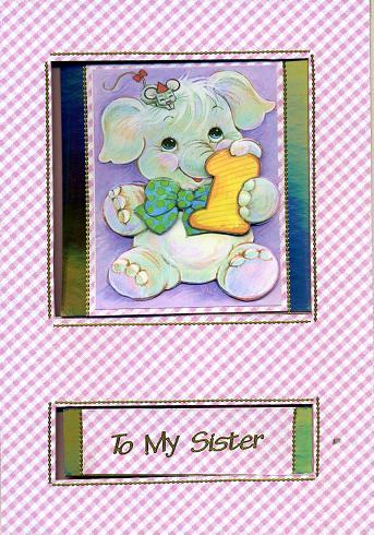 Elephant sister card *boxed*