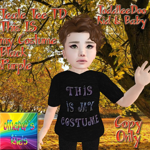 Teale Tee TD This IS My Costume Black Purple ~OpK~