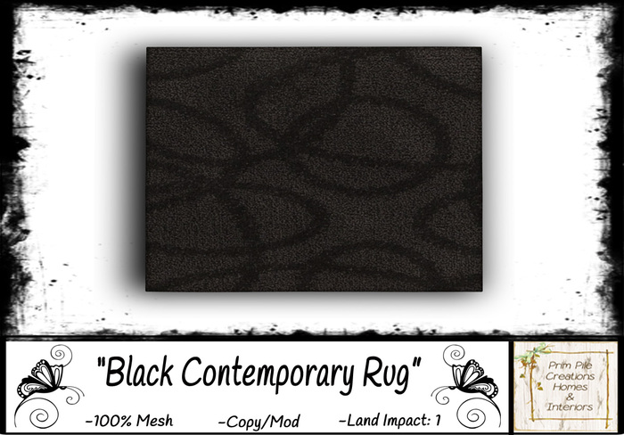 ~PPC~ Black Contemporary Rug