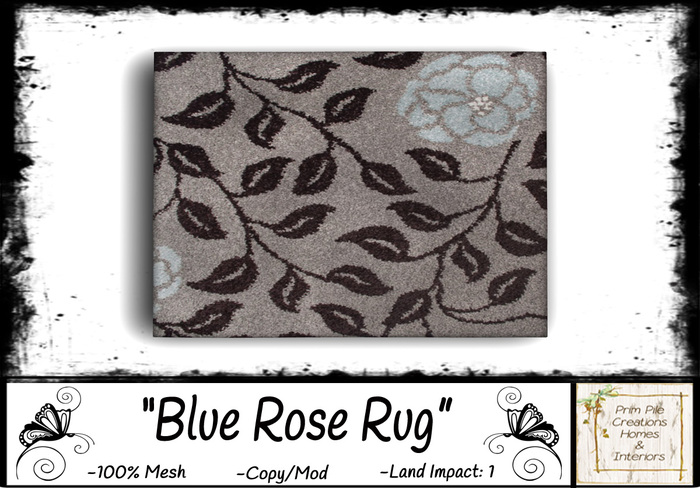 ~PPC~ Blue Rose Rug