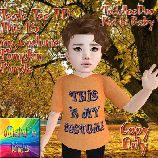 Teale Tee TD This IS My Costume Pumpkin Purple ~OpK~