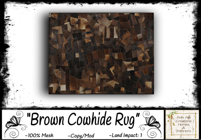 ~PPC~ Brown Cowhide Rug