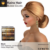 A&A Keira Hair Blonde Colors Pack.  Resizable mesh womens updo hairstyle