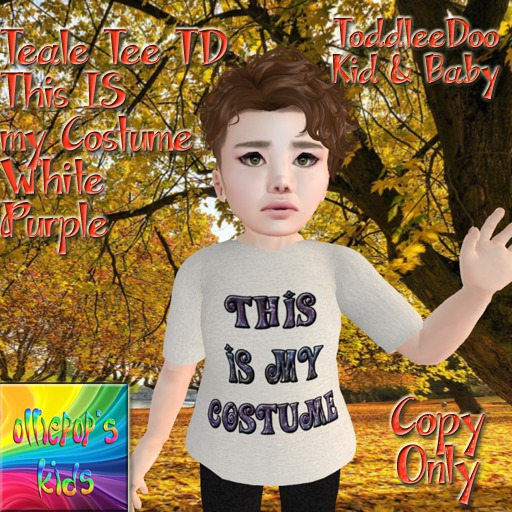 Teale Tee TD This IS My Costume White Purple ~OpK~