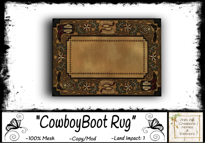 ~PPC~ CowboyBoot Rug
