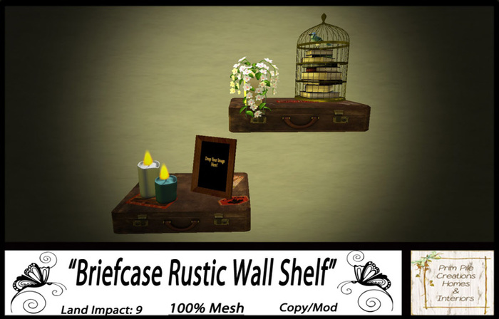 ~PPC~ Briefcase Wall Shelf Rustic  
