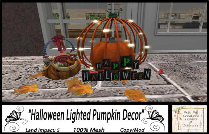 ~PPC~ Halloween Lighted Pumpkin Decor BOXED