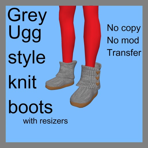 DKSL - Grey Ugg style knit boots**