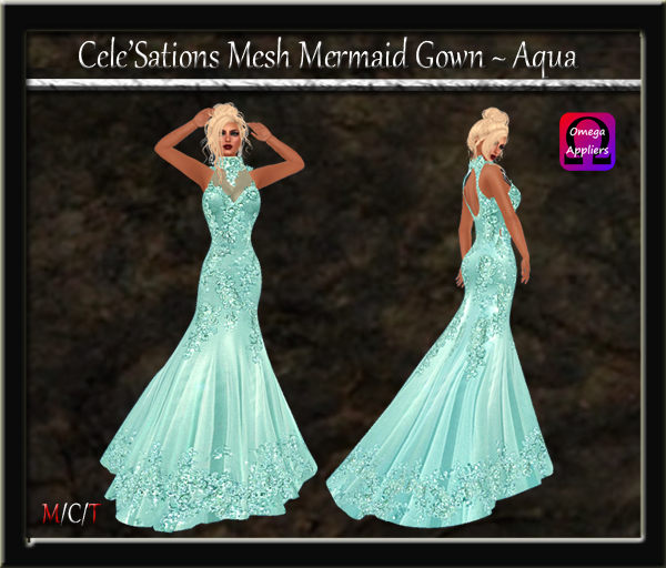 Cele'Sations Mermaid Gown ~ Aqua Pk