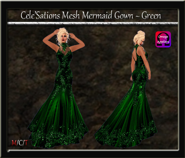Cele'Sations Mermaid Gown ~ Green Pk