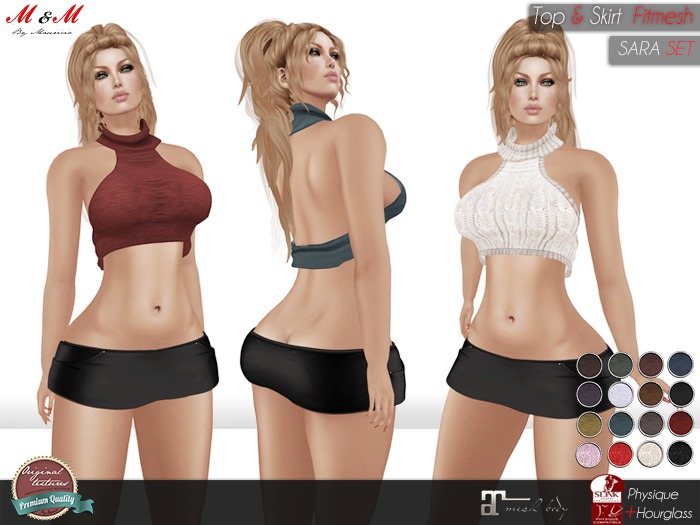 M&M+ SARA SET TOP & SKIRT+FM Maitreya-Slink