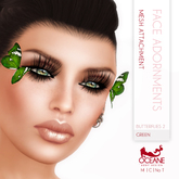 Oceane   butterflies 2 face adornments   green