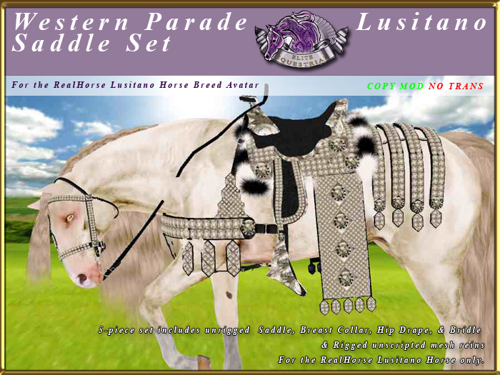 *E* RealHorse Western Parade Saddle Set [BOXED] RH Lusitano