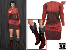 {LD}Clothing-Winter Tunics With Boot/Red