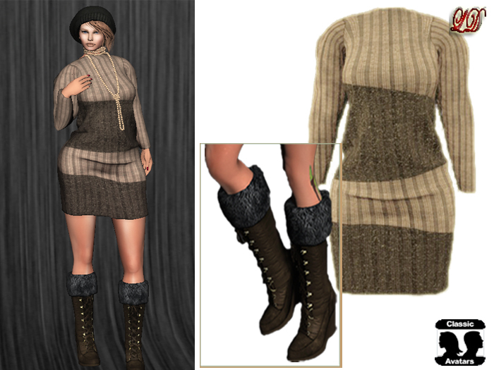 {LD}Clothing-Winter Tunics With Boot/Beige
