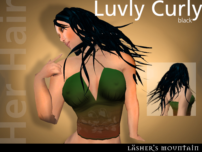 Luvly Curly Black  Female Hair - Resell