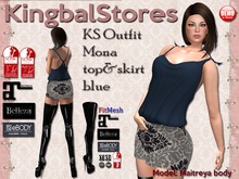 250 KS OUTFIT MONA SKIRT&TOP BLUE