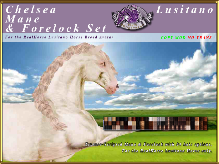 *E* Chelsea Mane & Forelock Set [BOXED] RH Lusitano