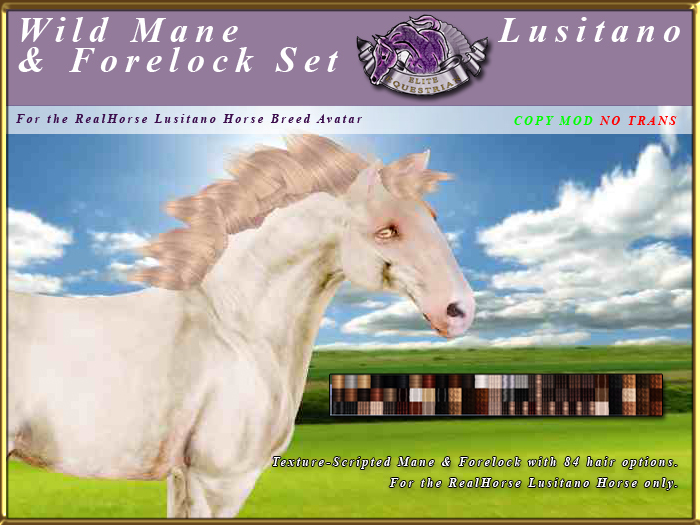*E* RealHorse Wild Mane Set [BOXED] RH Lusitano