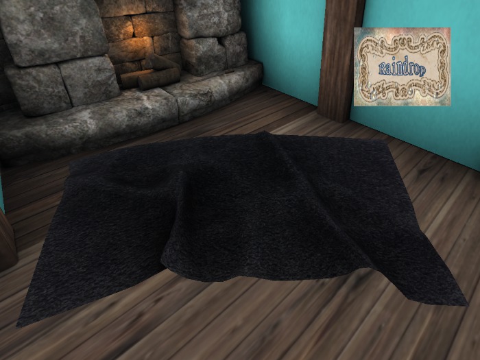 :Raindrop: - Black Velvet Rug
