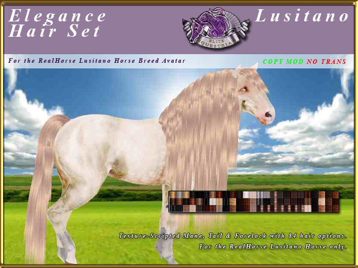 *E* Elegance Mane/Tail Set [BOXED] RH Lusitano