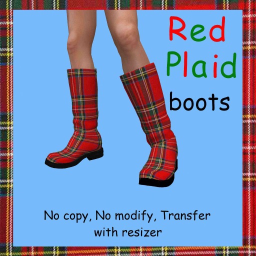 red plaid rain boots