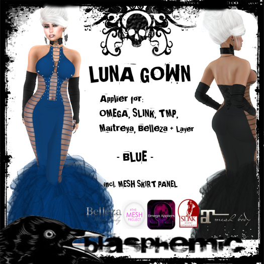 BLASPHEMIC - LUNA GOWN - BLUE (boxed)
