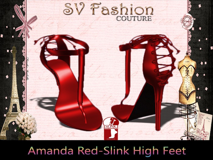 Amanda Shoes Red-Slink High Feet