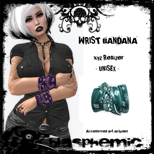 BLASPHEMIC - WRIST BANDANA - AQUA