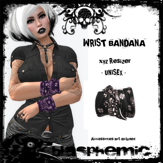 BLASPHEMIC - WRIST BANDANA - BLACK 