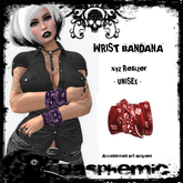 BLASPHEMIC - WRIST BANDANA - RED