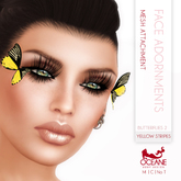 Limited item: Oceane - Butterflies 2 Face Adornments - Yellow Stripes