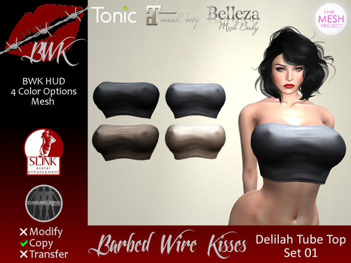 {BWK} Mesh Delilah Tube Top - Set 01 (Boxed)