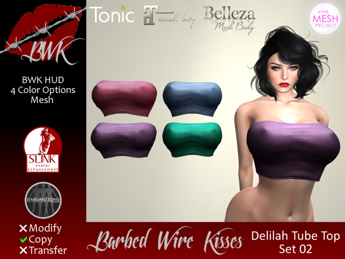 {BWK} Mesh Delilah Tube Top - Set 02 (Boxed)