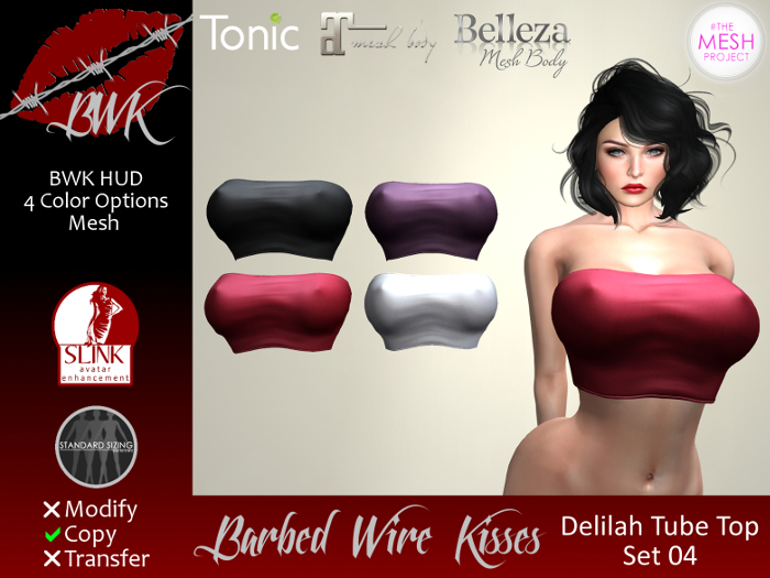 {BWK} Mesh Delilah Tube Top - Set 04 (Boxed)