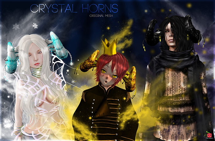 {Crystal Horns~ Fatpack} original mesh .::C.C. Kre-ations::.