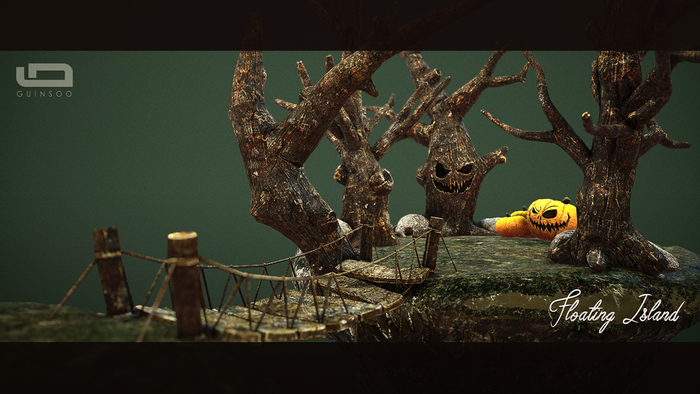 GUINSOO - Full Perm Floating Island Package / Low Land Impact / Material Ready / No Lag / High Quality