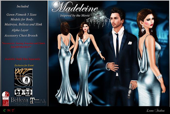 -Lamu Fashion-Gown *Madeleine* Inspired Spectre 007