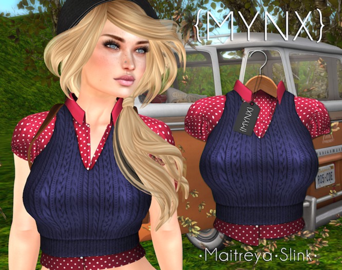 {MYNX} Prepster Top - Polka Red