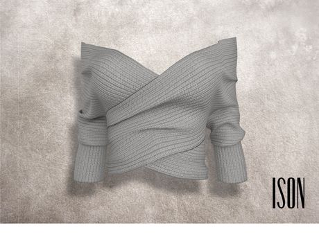 off shoulder sweater (light gray 