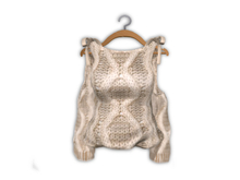 {amiable}Mesh Shoulder Bow Knit Top_Beige