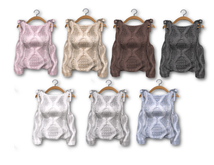 {amiable}Mesh Shoulder Bow Knit Top(FAT PACK)