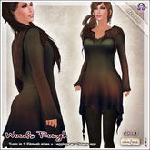 [V/W] Woods Rough Tunic Acorn - Medieval Fantasy fitmesh tattered dress; includes leggings w/ Omega applier