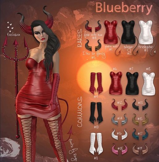 15. Blueberry / COMMON / Devil Horns - Gold